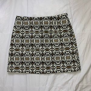 NWT H&M Gold and Black Jaquard Embroidered Skirt